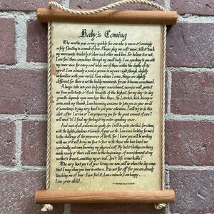 The Scroll Shop “Baby’s Coming” Decor